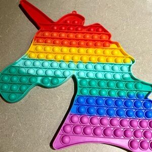 Jumbo Bubble Pop Rainbow Unicorn Pop It Fidget sensory Toy